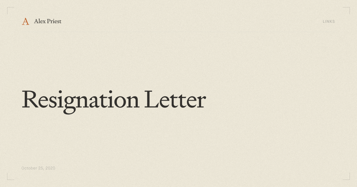 Resignation Letter — Bari Weiss — Alex Priest
